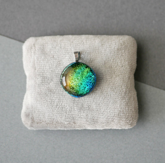 Small Dichroic Pendant with Choice of Silver Chain #18