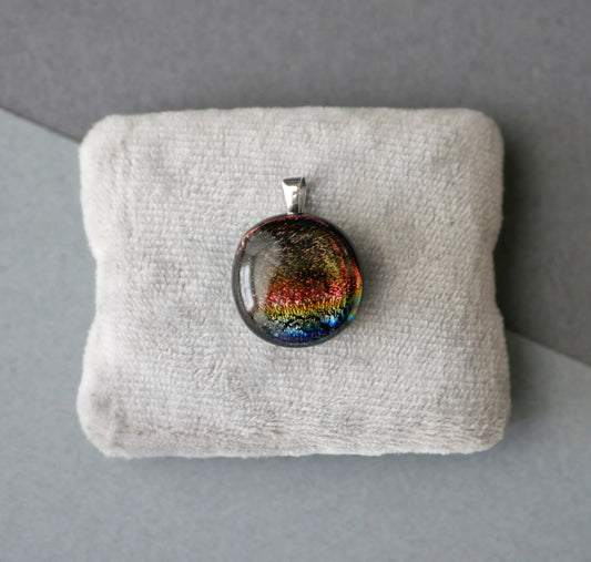 Small Dichroic Pendant with Choice of Silver Chain #25