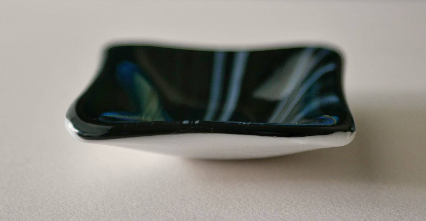 Trinket Dish: Black and White Swirl