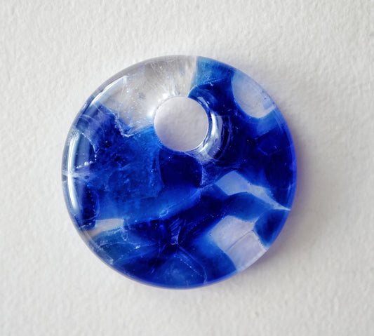Circle Pendant: Blue and Clear (PENDANT ONLY)