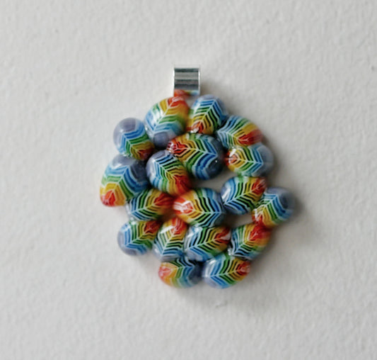 Rainbow Leaf Cluster Pendant #3 (Sterling Silver) (PENDANT ONLY)