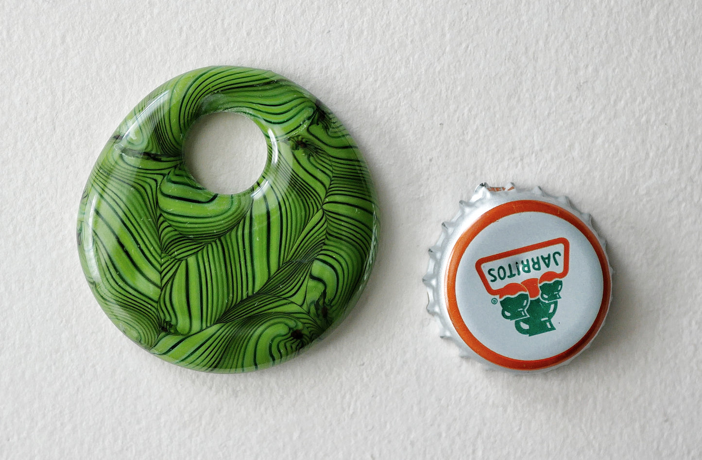 Round Pendant: Green Swirl (PENDANT ONLY)