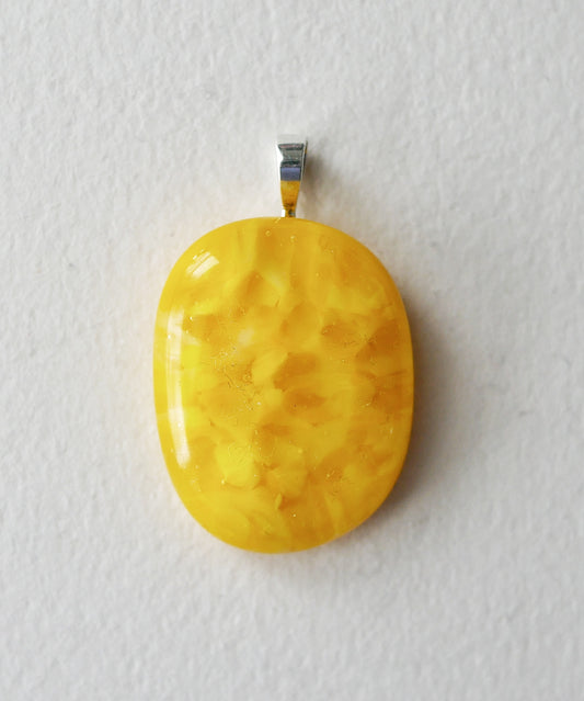 Mottled Yellow Pendant #2 (Sterling Silver) (PENDANT ONLY)
