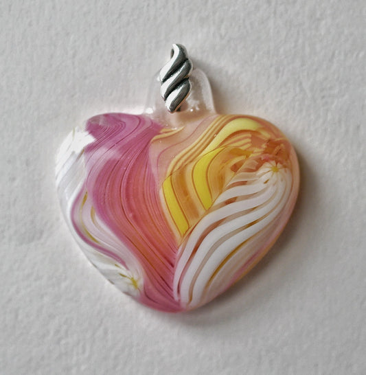 Heart Pendant: Collage #1 (Sterling Silver) (PENDANT ONLY)