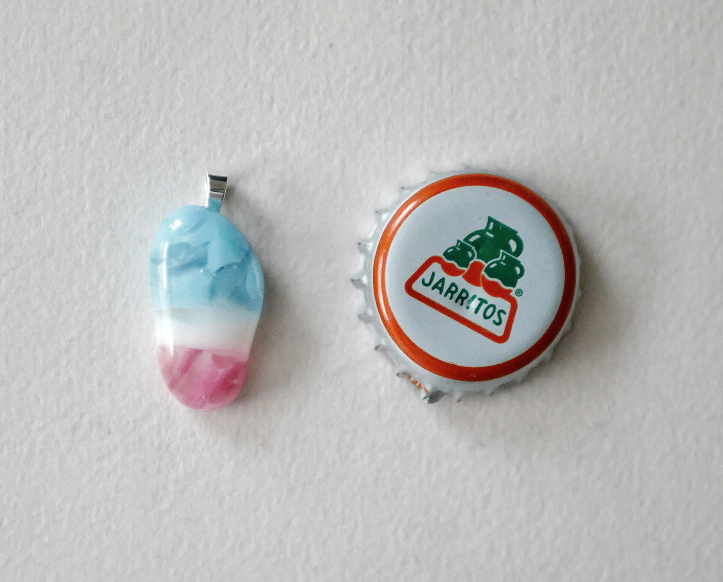 Long Trans Pride Blob Pendant #6 (PENDANT ONLY)