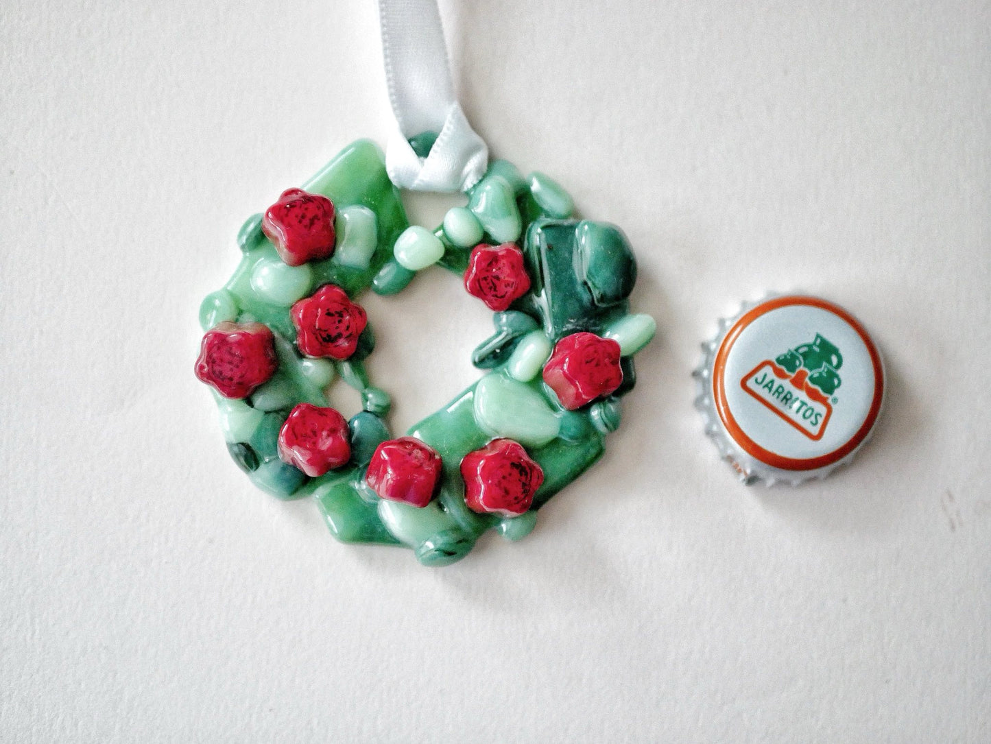 Bumpy Wreath with Red Floral Ornaments #1 (Small)