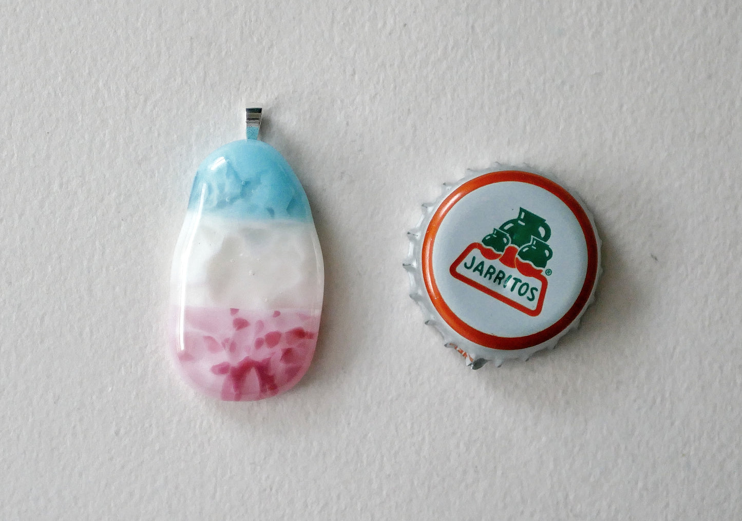 Long Trans Pride Blob Pendant #4 (PENDANT ONLY)