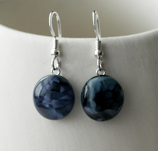 Dark Purple Speckled Earrings #1