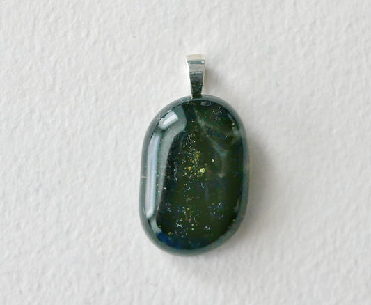 Golden Black Aventurine Dragonskin Pendant #3 (Sterling Silver) (PENDANT ONLY)