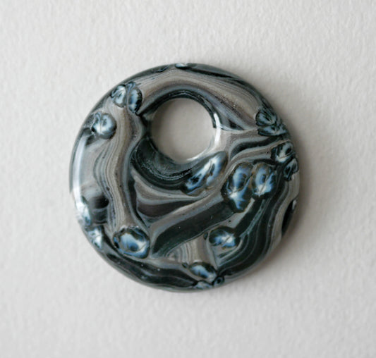 Circle Pendant: Brown Spectral Squiggles #1 (PENDANT ONLY)