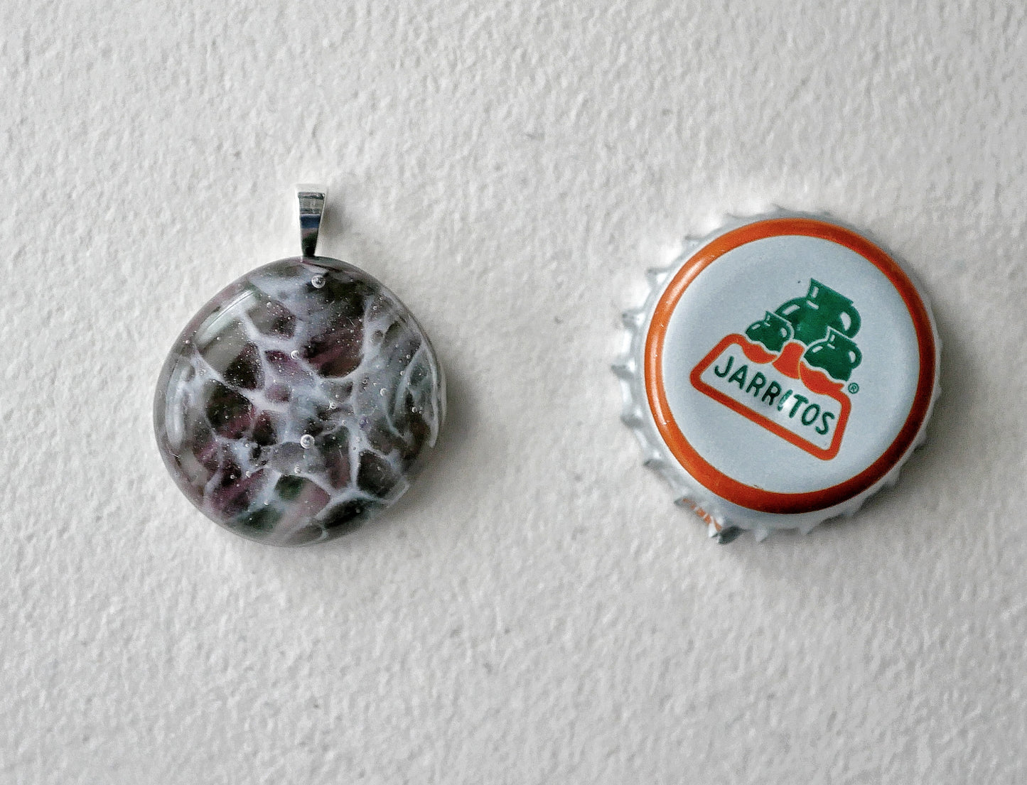 Dark Pink and Green Dragonskin Pendant #1 (Sterling Silver) (PENDANT ONLY)