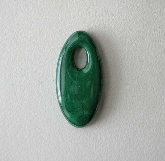 Oval Pendant: Green Spectral Squiggles #2 (PENDANT ONLY)