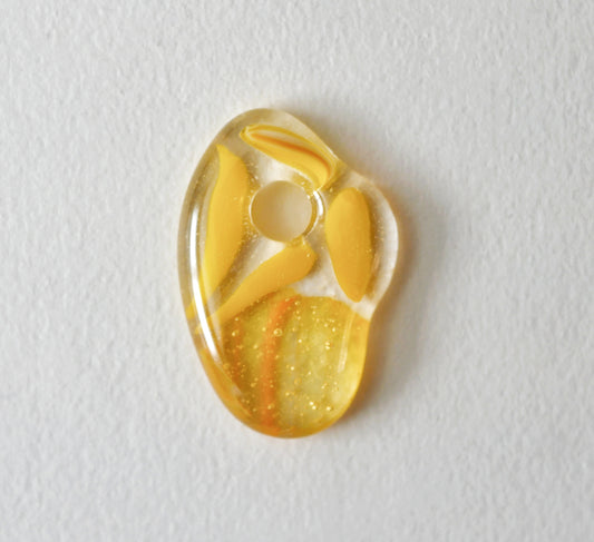 Yellow Blob Pendant with Hole #3 (PENDANT ONLY)