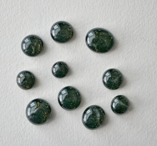 10 Aventurine Golden Sparkle Tokens