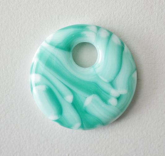 Green and White Brushstrokes #1 (PENDANT ONLY)