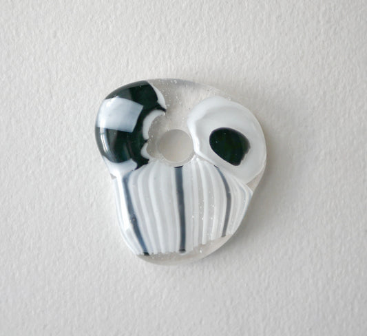 Black and White Blob Pendant with Hole #3 (PENDANT ONLY)