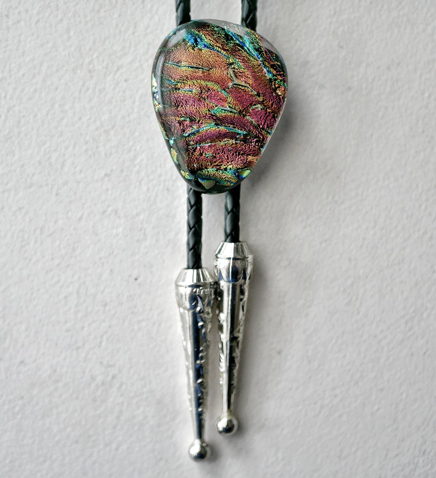 Dichroic Magenta, Blue and Amber Bolo Tie #1