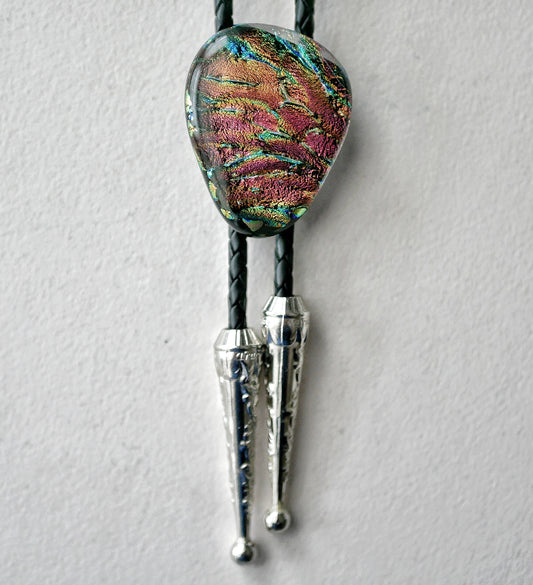 Dichroic Magenta, Blue and Amber Bolo Tie #1