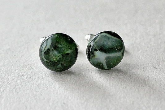 Green Aventurine Sterling Silver Cufflinks
