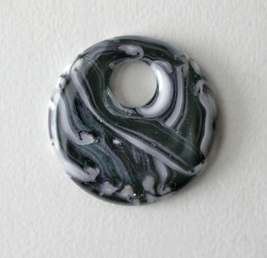 Round Pendant: Purple Spectral Squiggles #1 (PENDANT ONLY)