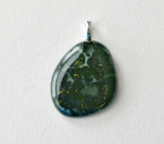 Golden Black Aventurine Dragonskin Pendant #4 (Base Metal) (PENDANT ONLY)
