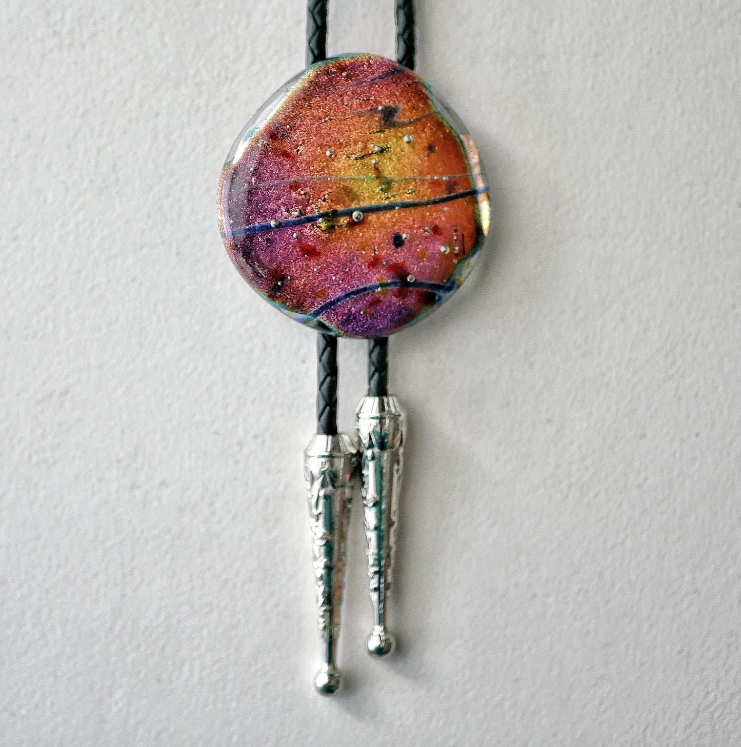 Dichroic Magenta and Amber Bolo Tie #1