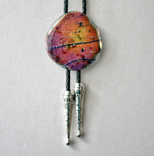 Dichroic Magenta and Amber Bolo Tie #1