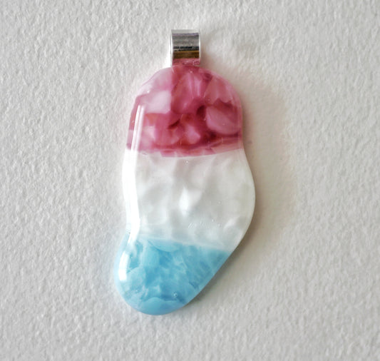 Long Trans Pride Blob Pendant #10 (PENDANT ONLY)