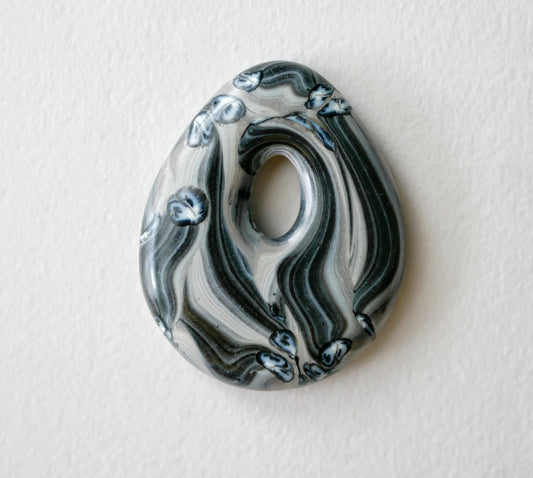 Teardrop Pendant: Brown Spectral Squiggles #1 (PENDANT ONLY)