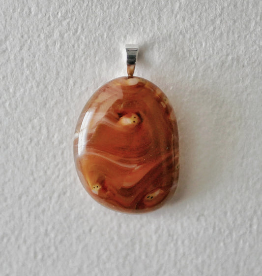 Swirling Brown Pendant  (Sterling Silver) (PENDANT ONLY)
