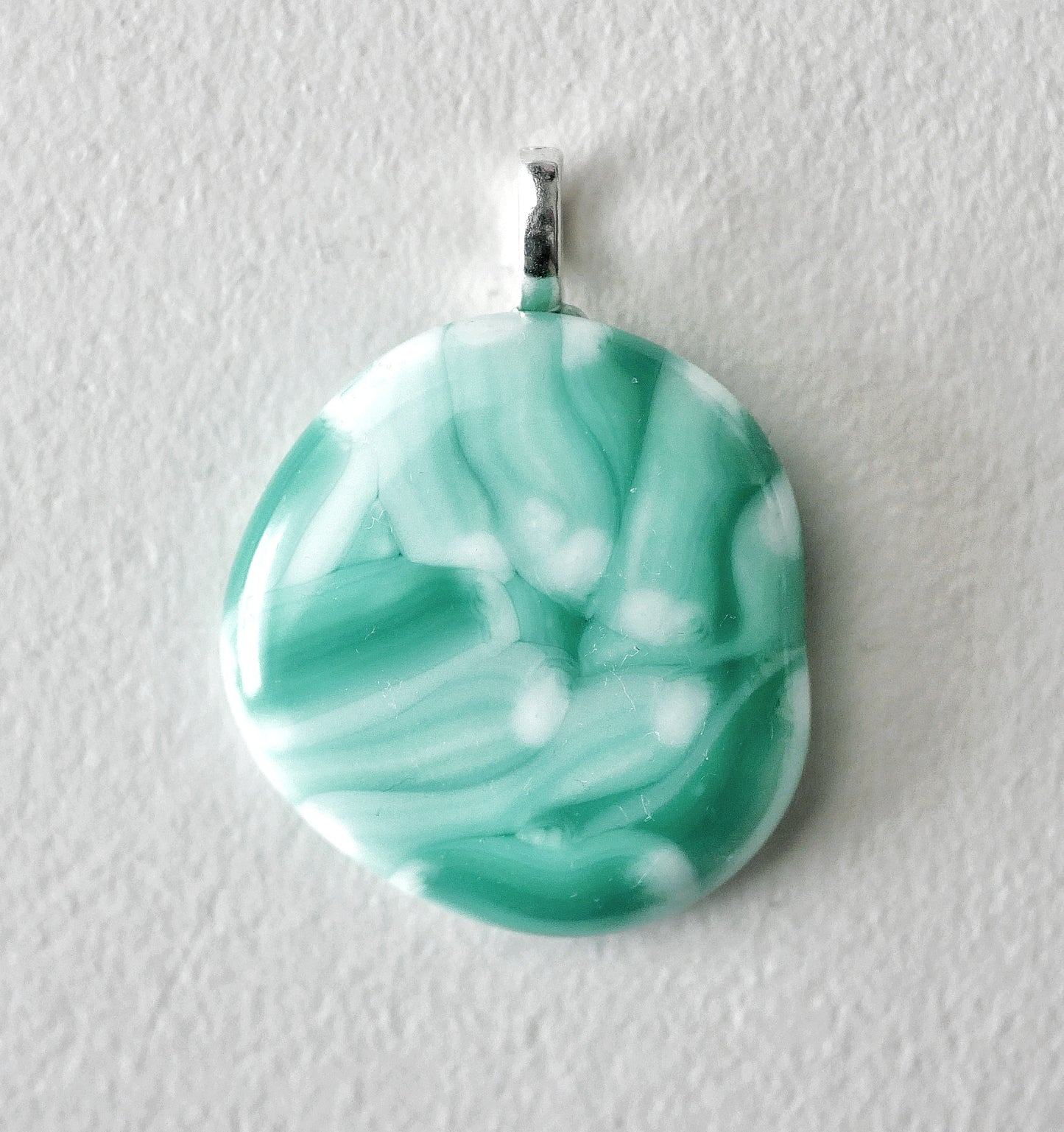 Sea Green Brushstroke Pendant (Base Metal) (PENDANT ONLY)