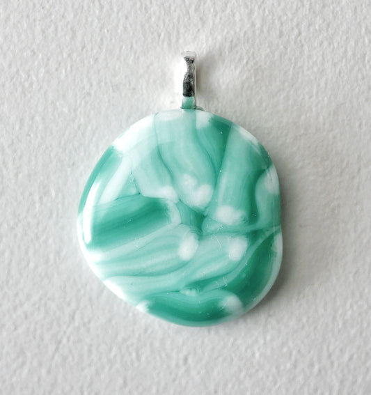 Sea Green Brushstroke Pendant (Base Metal) (PENDANT ONLY)
