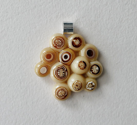 Tan Cluster Pendant (Sterling Silver) (PENDANT ONLY)
