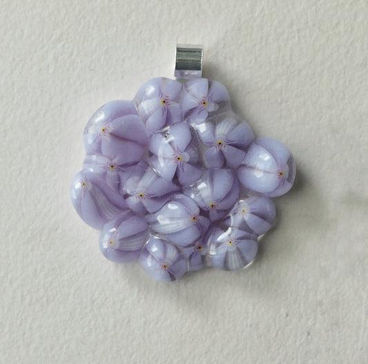 Purple Floral Cluster Pendant (Sterling Silver) (PENDANT ONLY)