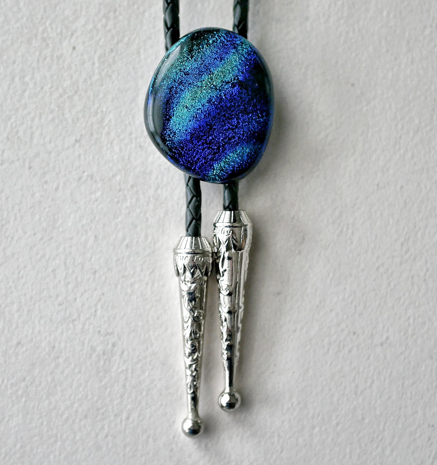 Dichroic Blue Bolo Tie #2