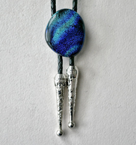 Dichroic Blue Bolo Tie #2