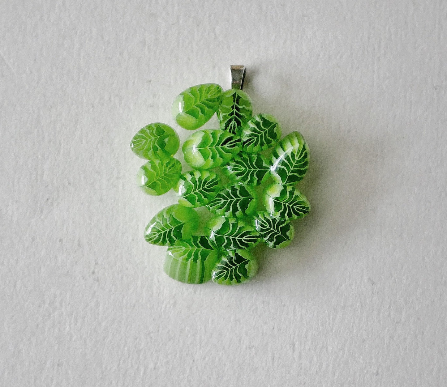 Green Leaf Cluster Pendant #2 (Sterling Silver) (PENDANT ONLY)