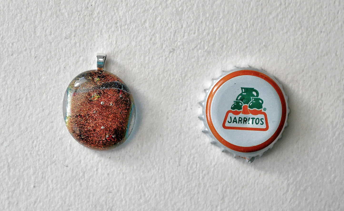 Magenta and Amber Dichroic Pendant #2 (Sterling Silver) (PENDANT ONLY)