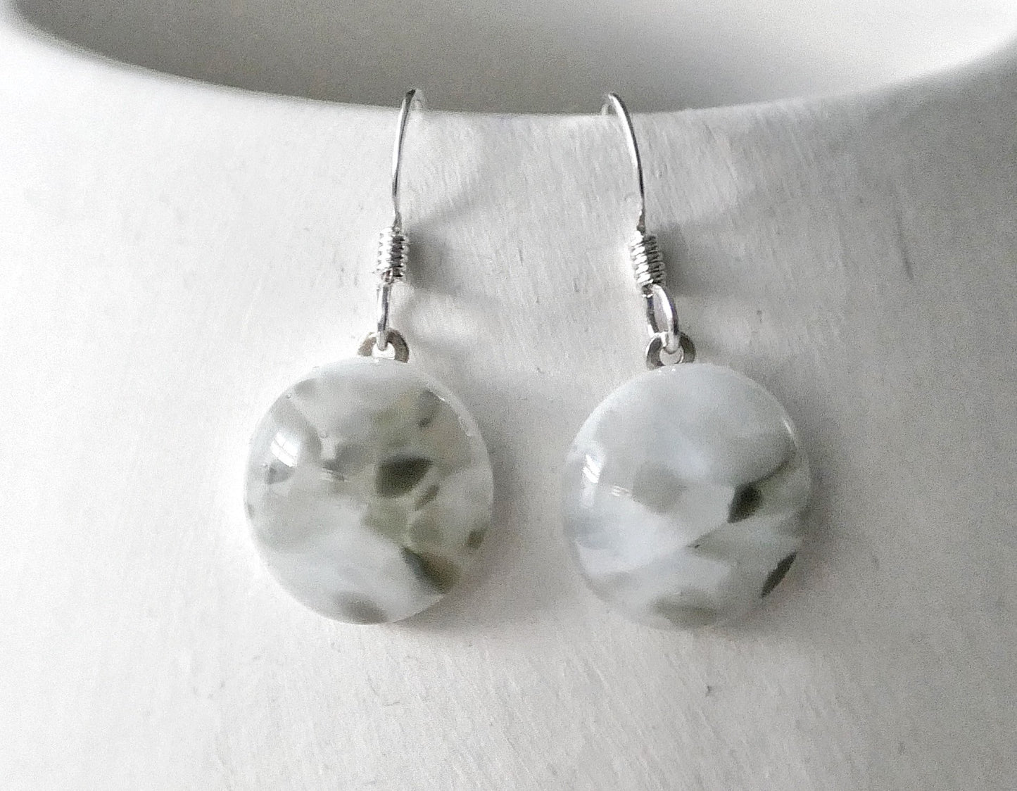 Grey Dangly Speckle Earrings #2