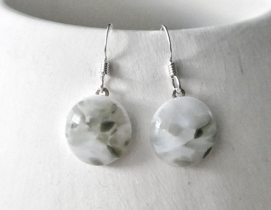 Grey Dangly Speckle Earrings #2