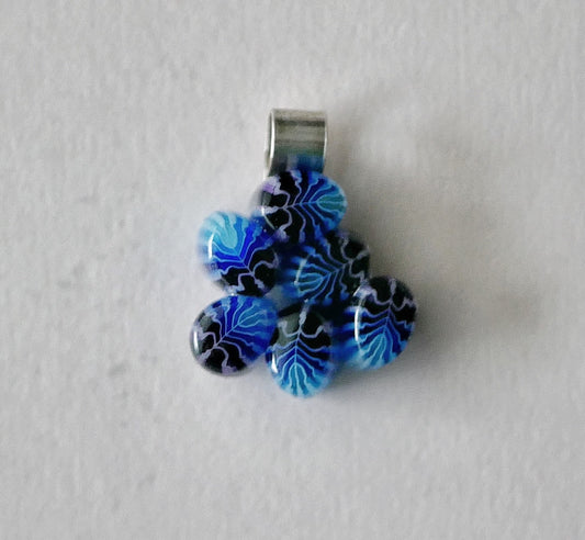 Blue Leaf Cluster Pendant (Sterling Silver) (PENDANT ONLY)