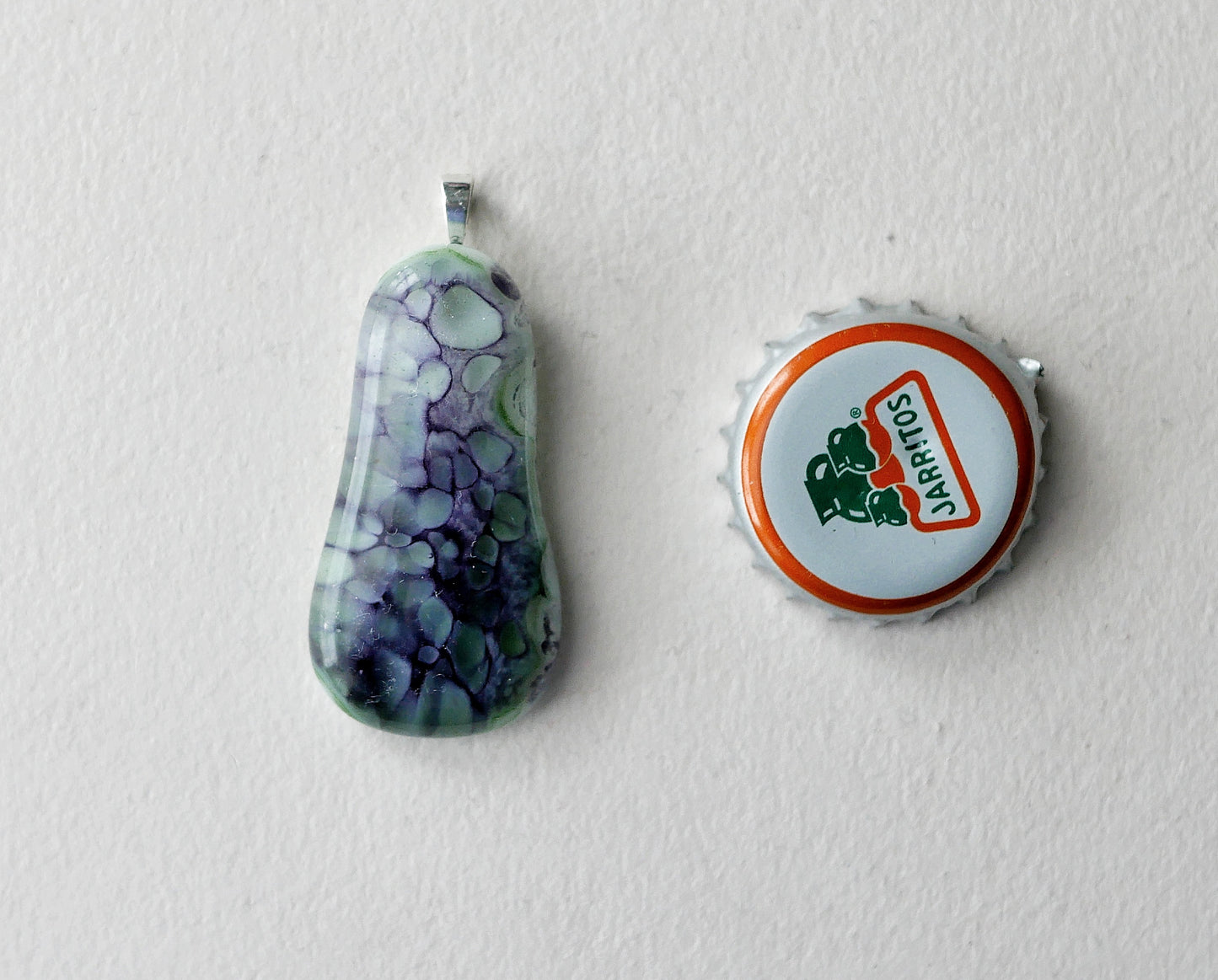 Purple and Green Pendant #1 (Sterling Silver) (PENDANT ONLY)