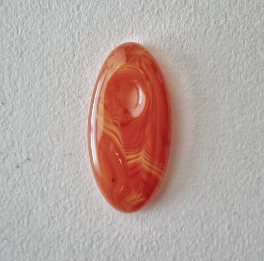 Oval Pendant: Orange Swirl (PENDANT ONLY)