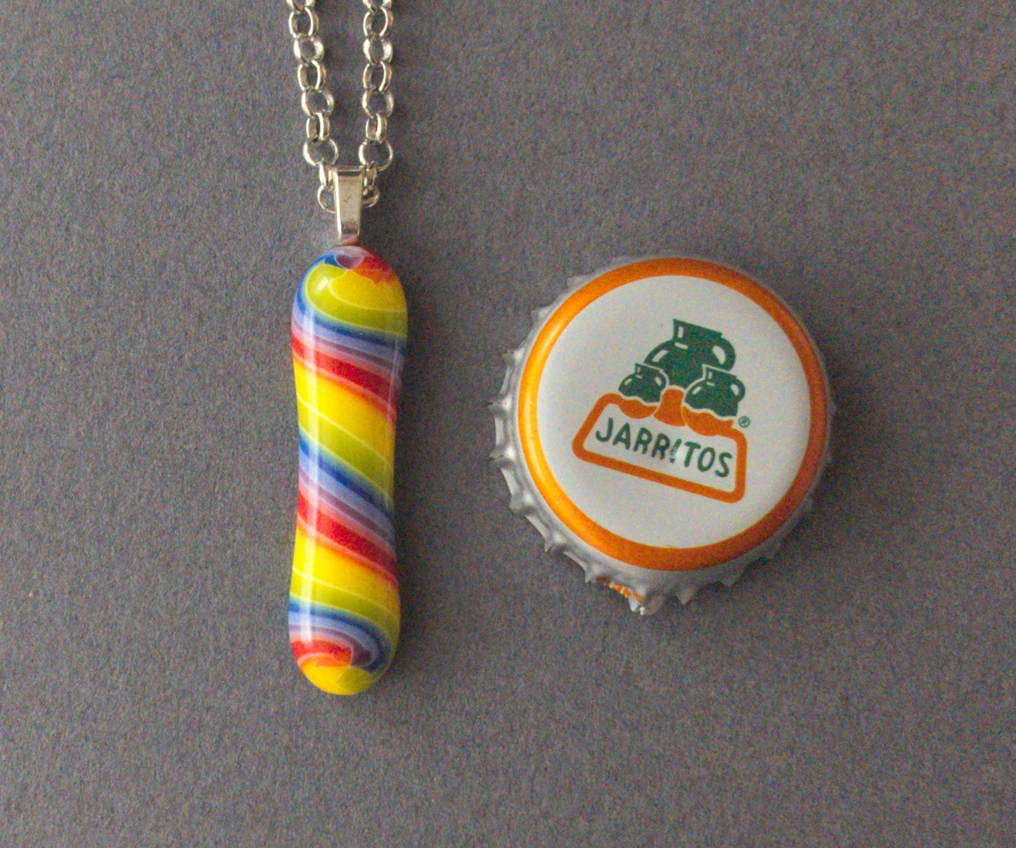 Rainbow Candy Stripe Pendant