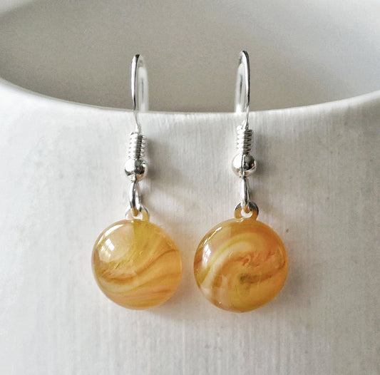 Amber Dangly Swirl Earrings #1