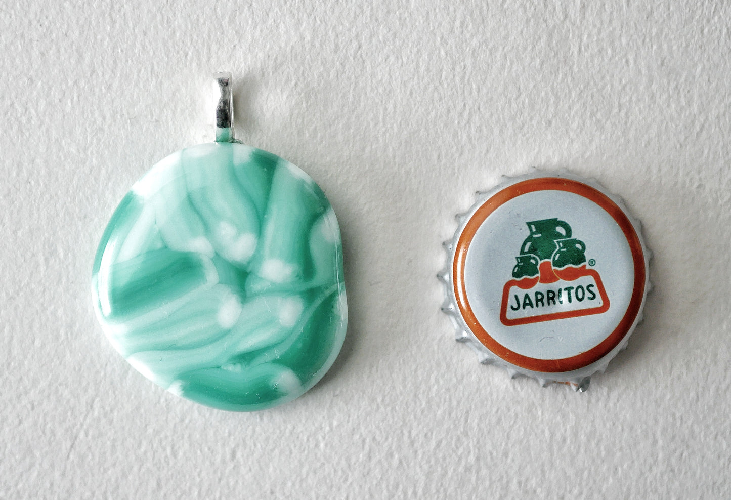 Sea Green Brushstroke Pendant (Base Metal) (PENDANT ONLY)