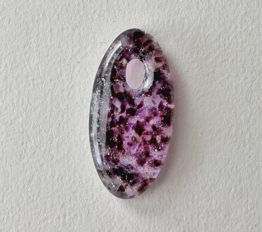 Oval Pendant: Purple and Clear (PENDANT ONLY)