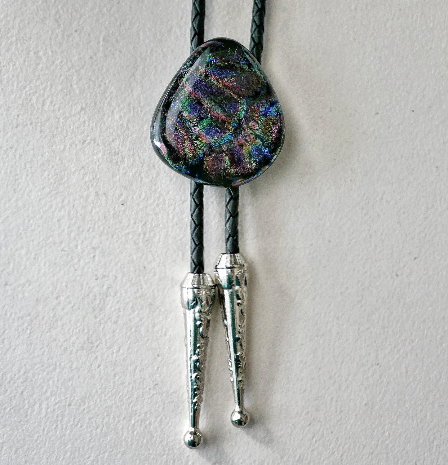 Dichroic Cool Color Bolo Tie #2