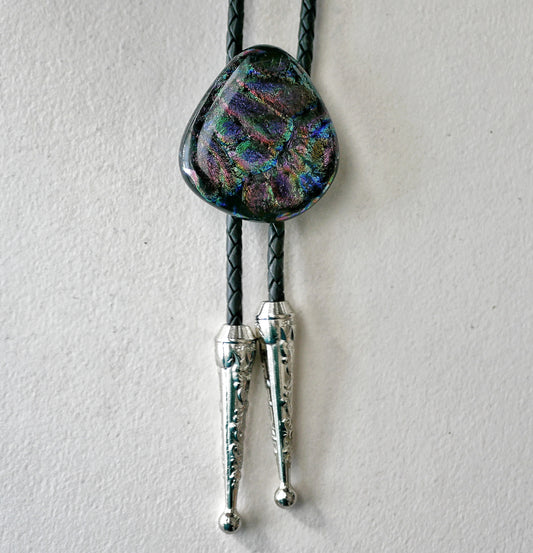 Dichroic Cool Color Bolo Tie #2