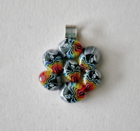 Rainbow Leaf Cluster Pendant #4 (Sterling Silver) (PENDANT ONLY)